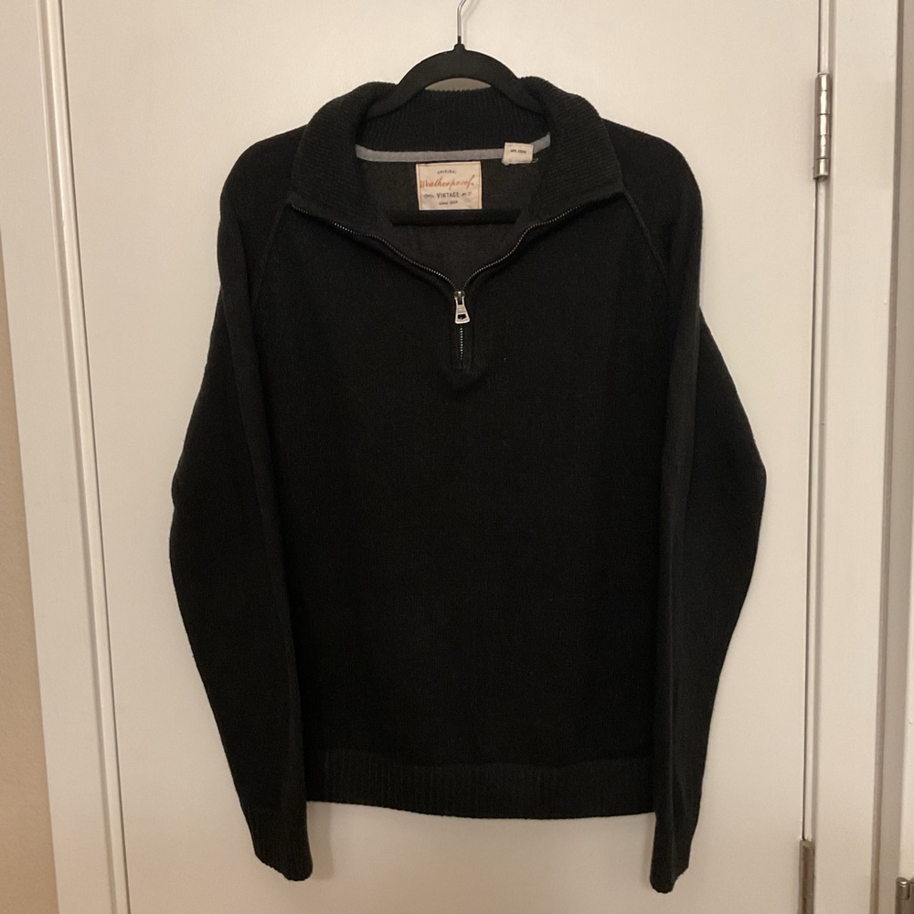 Weatherproof Men's Black Zip-Up Sweater